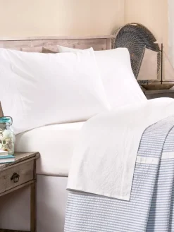 Open-Stock Striped Seersucker Portuguese Cotton Percale Sheets