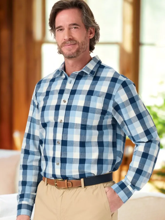 Orton Brothers Comfort Cotton Plaid Long-Sleeve Shirt