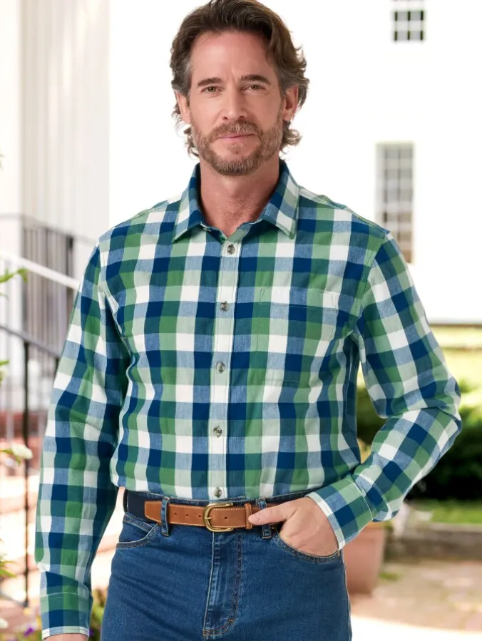 Orton Brothers Comfort Cotton Plaid Long-Sleeve Shirt