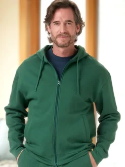 Orton Brothers Cotton Fleece Full-Zip Hoodie Sweatshirt