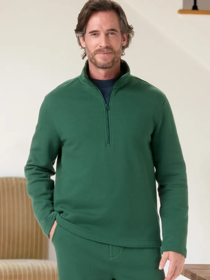 Orton Brothers Cotton Fleece Half-Zip Sweatshirt