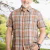 Orton Brothers Cotton Gauze Plaid Short-Sleeve Shirt