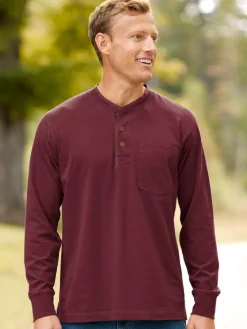 Orton Brothers Cotton Long-Sleeve Henley Shirt