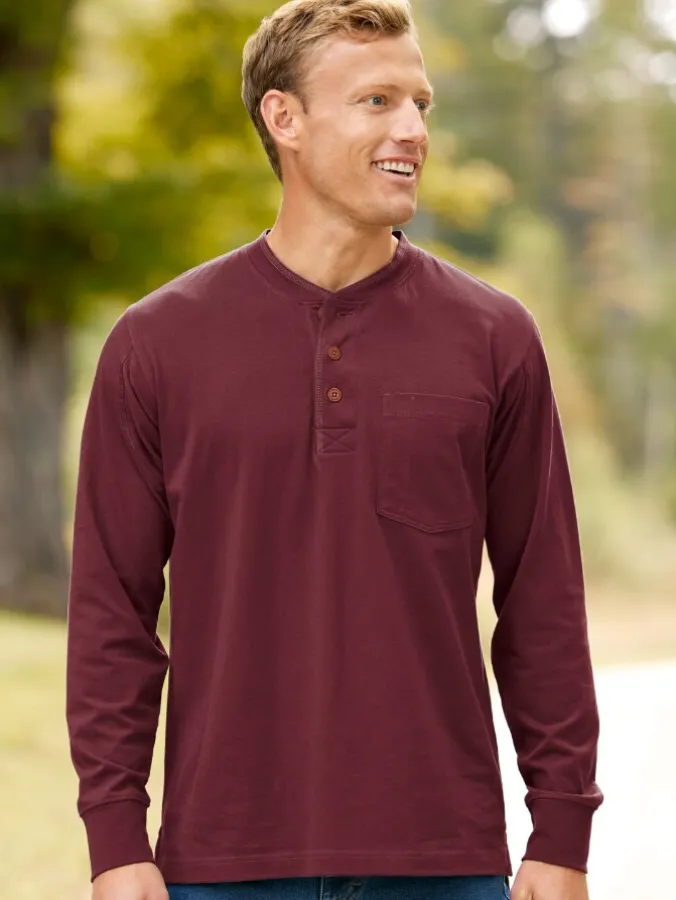 Orton Brothers Cotton Long-Sleeve Henley Shirt