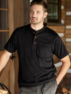 Orton Brothers Cotton Short-Sleeve Henley T-Shirt