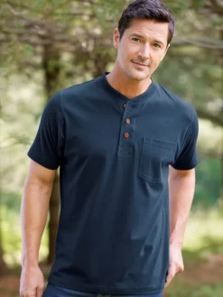 Orton Brothers Cotton Short-Sleeve Henley T-Shirt