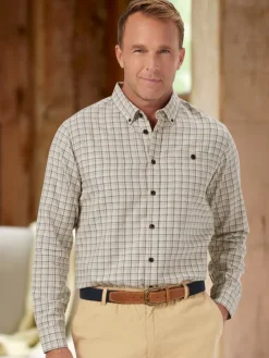 Orton Brothers Cotton Twill Plaid Long Sleeve Shirt