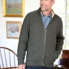 Orton Brothers Full-Zip Cable Sweater With Sherpa Trim