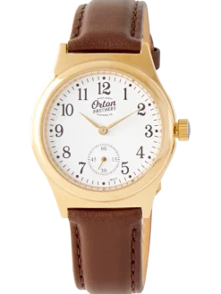Orton Brothers Gold-Tone Face Wind-Up Watch
