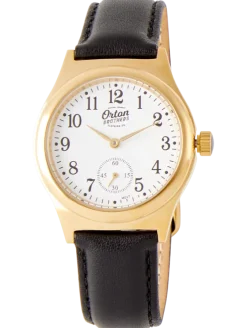 Orton Brothers Gold-Tone Face Wind-Up Watch