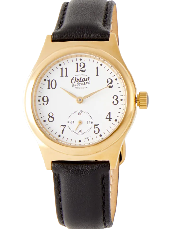 Orton Brothers Gold-Tone Face Wind-Up Watch