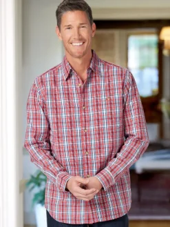 Orton Brothers® Lightweight Check Cotton Shirt, Long Sleeve