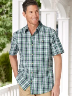Orton Brothers® Lightweight Check Cotton Shirt, Short Sleeve