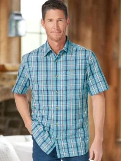 Orton Brothers® Lightweight Check Cotton Shirt, Short Sleeve