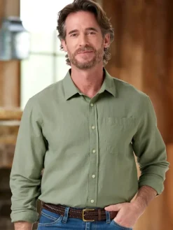 Orton Brothers Linen-Blend Long-Sleeve Shirt