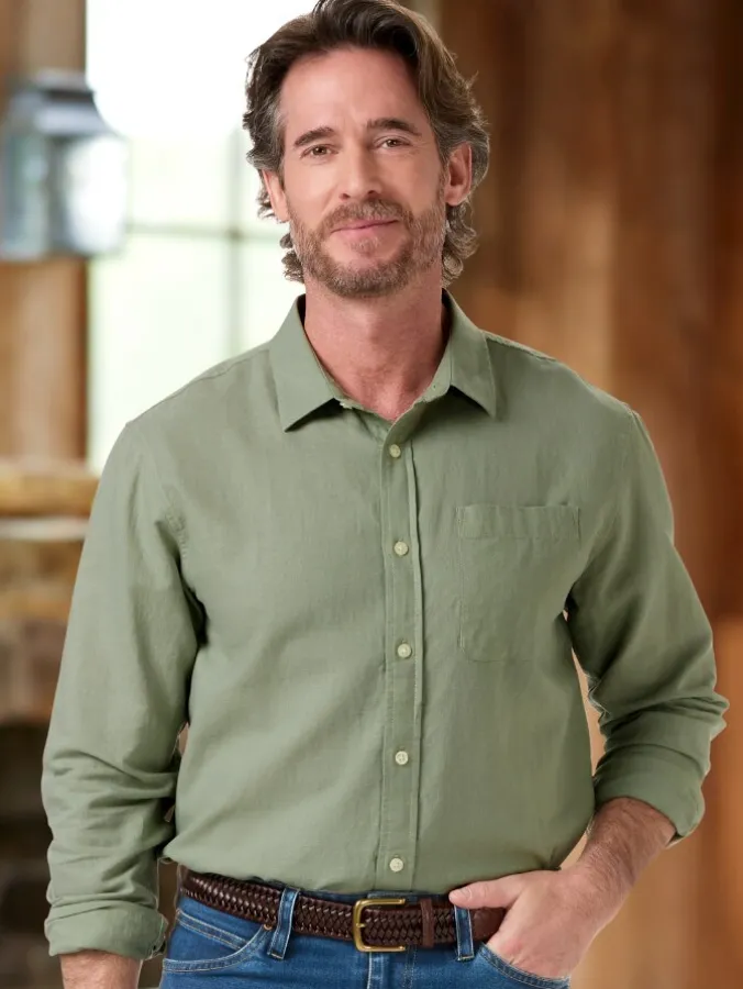 Orton Brothers Linen-Blend Long-Sleeve Shirt