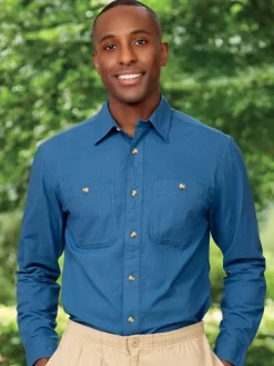 Orton Brothers Long-Sleeve Lightweight Canvas Solid Shirt