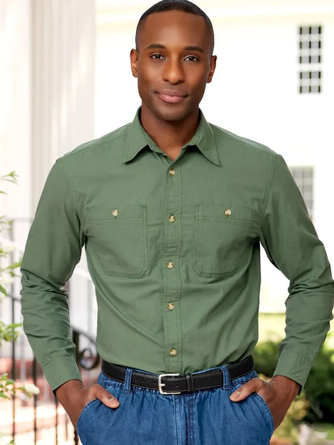 Orton Brothers Long-Sleeve Lightweight Canvas Solid Shirt