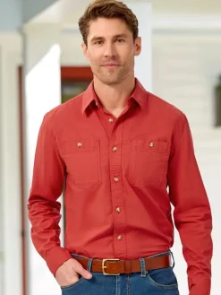 Orton Brothers Long-Sleeve Lightweight Canvas Solid Shirt