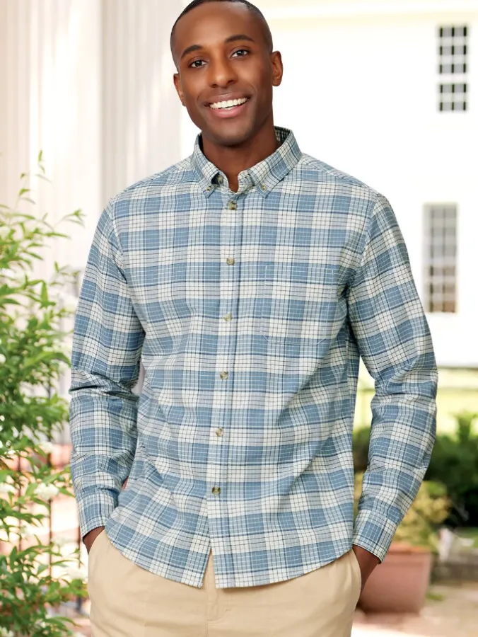 Orton Brothers Long-Sleeve Oxford Plaid Shirt