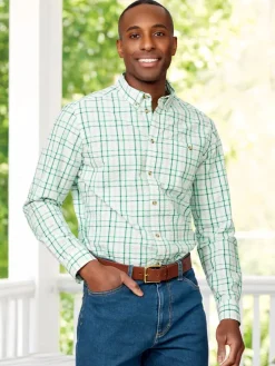 Orton Brothers Long-Sleeve Seersucker Plaid Shirt