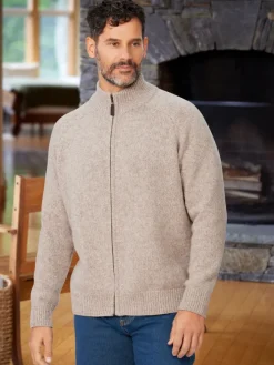 Orton Brothers® Men's Lambswool Zip-Up Cardigan Sweater