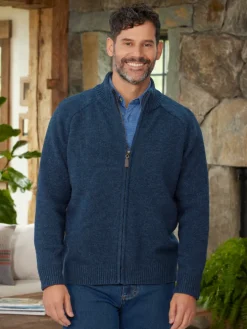 Orton Brothers® Men's Lambswool Zip-Up Cardigan Sweater