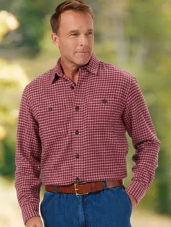 Orton Brothers Men's Midweight Houndstooth Flannel Shirt
