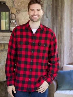 Orton Brothers® Midweight Buffalo Check Flannel Shirt
