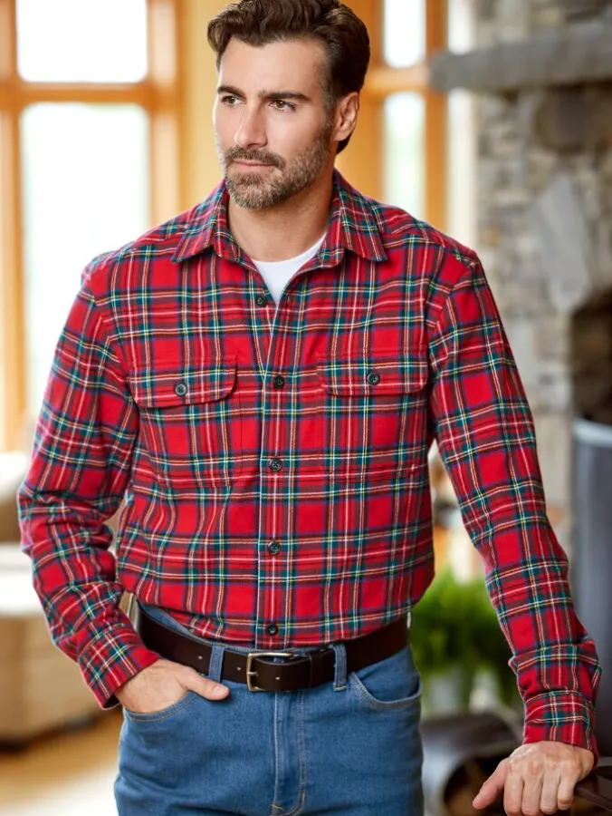 Orton Brothers Midweight Tartan Cotton Flannel Shirt