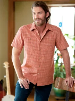 Orton Brothers Mini-Check Cotton/Hemp Camp Shirt