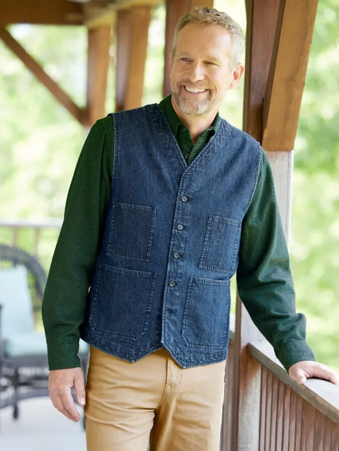 Orton Brothers Multi-Pocket Denim Vest