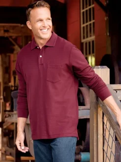 Orton Brothers Pique-Knit Long-Sleeve Polo Shirt