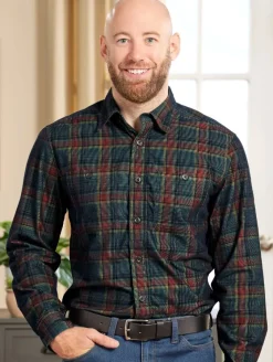 Orton Brothers Plaid Pinwale Corduroy Shirt