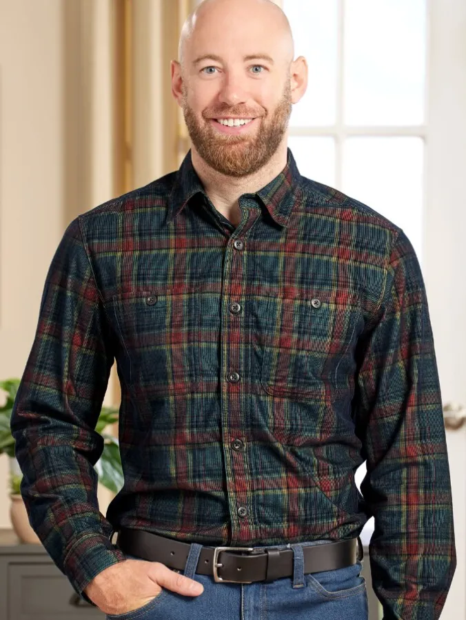 Orton Brothers Plaid Pinwale Corduroy Shirt