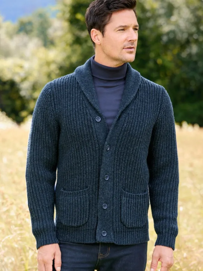 Orton Brothers Ragg Wool Cardigan With Shawl Collar