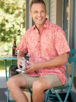 Orton Brothers Short-Sleeve Cotton Batik Camp Shirt