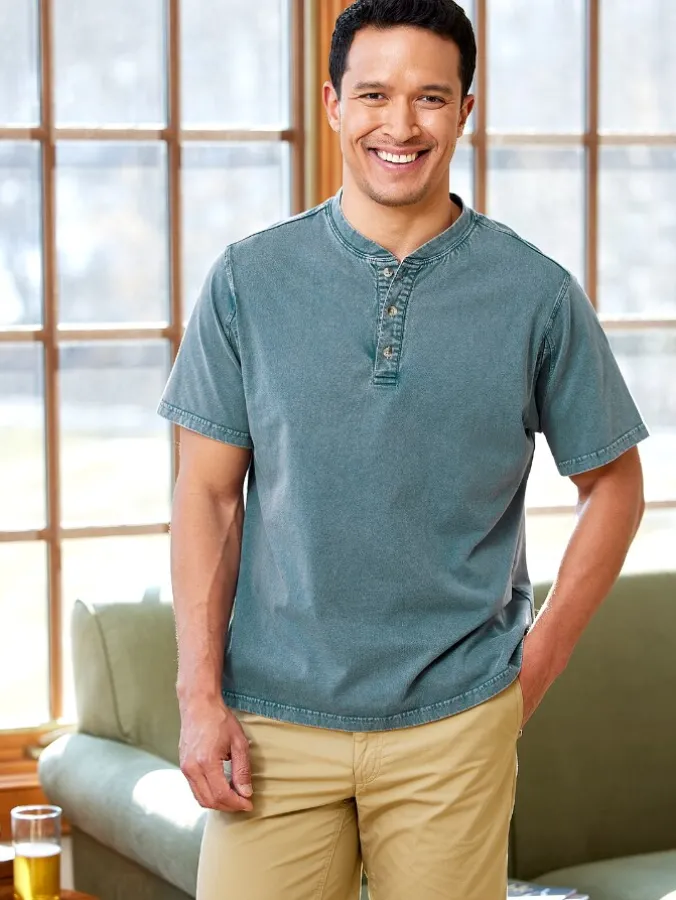 Orton Brothers Short-Sleeve Indigo Henley