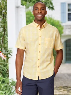 Orton Brothers Short-Sleeve Oxford Plaid Shirt