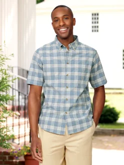 Orton Brothers Short-Sleeve Oxford Plaid Shirt