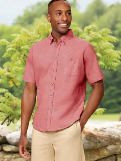 Orton Brothers Short-Sleeve Oxford Untucked Shirt