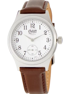 Orton Brothers Silver-Tone Face Wind-Up Watch