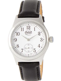 Orton Brothers Silver-Tone Face Wind-Up Watch