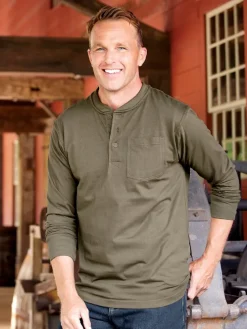 Orton Brothers Smooth-Knit Long-Sleeve Pocket Henley