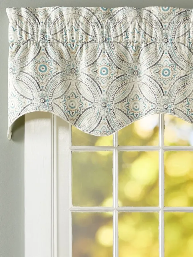 Paisley Elegance Lined Rod Pocket Scalloped Valance