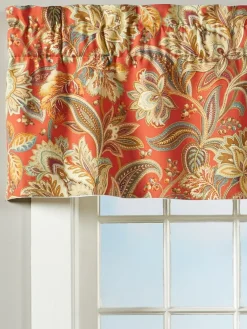 Paisley Jacobean Floral Lined Rod Pocket Tailored Valance by Country Curtains®