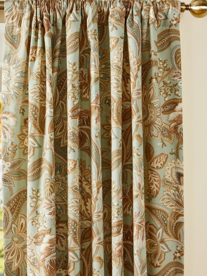 Paisley Jacobean Floral Lined Rod Pocket Curtains by Country Curtains®