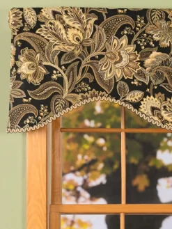 Paisley Jacobean Floral Lined Rod Pocket Scalloped Valance by Country Curtains®