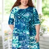 Patchwork Tiered Tie-Dye Dress