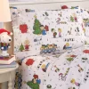 Peanuts Christmas Caroling Portuguese Cotton Percale Sheet Set